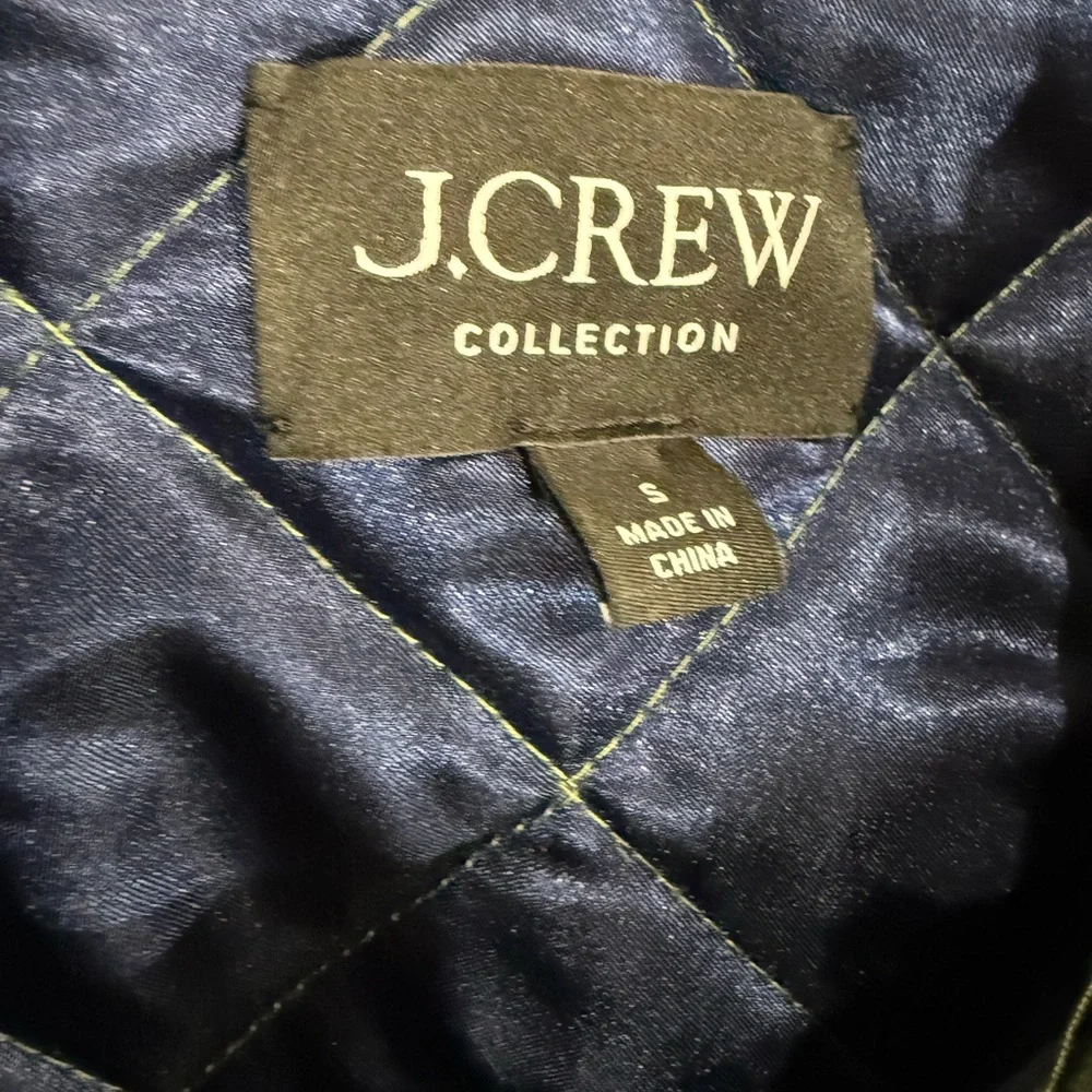 J. Crew Collection Women's Quilted Barn Jacket™ in High-shine Satin Green‎ Small